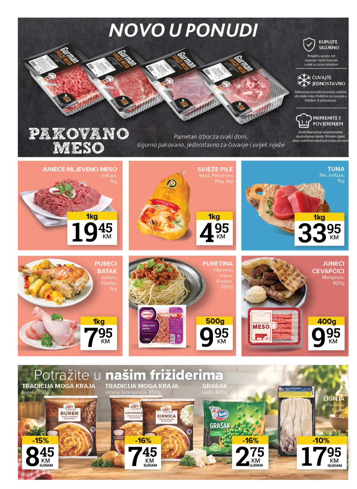 Konzum i Mercator meso, piletina, puretina i smrznuti proizvodi