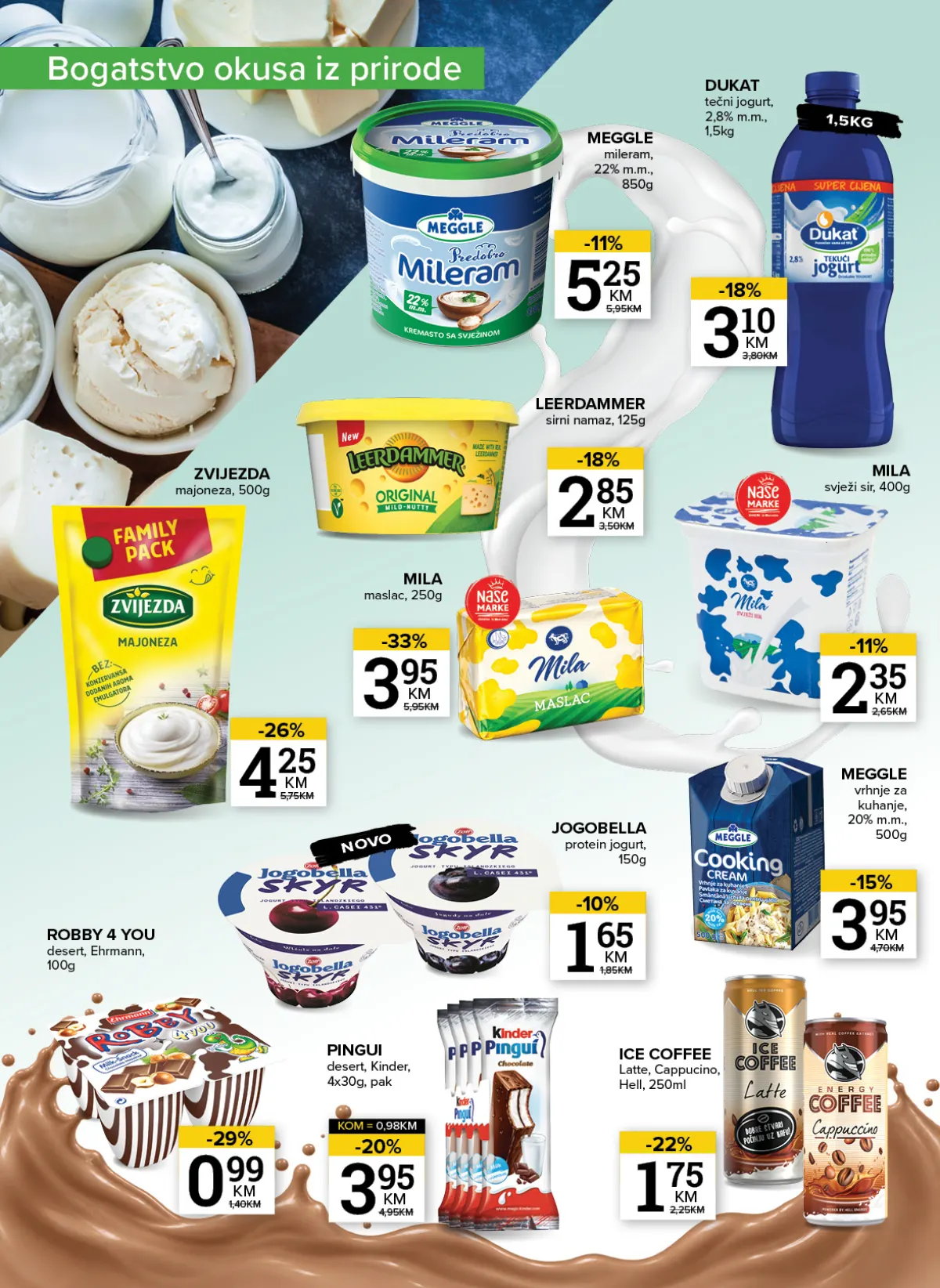 Konzum i Mercator mlijeko, jogurt, margarin i mliječni proizvodi