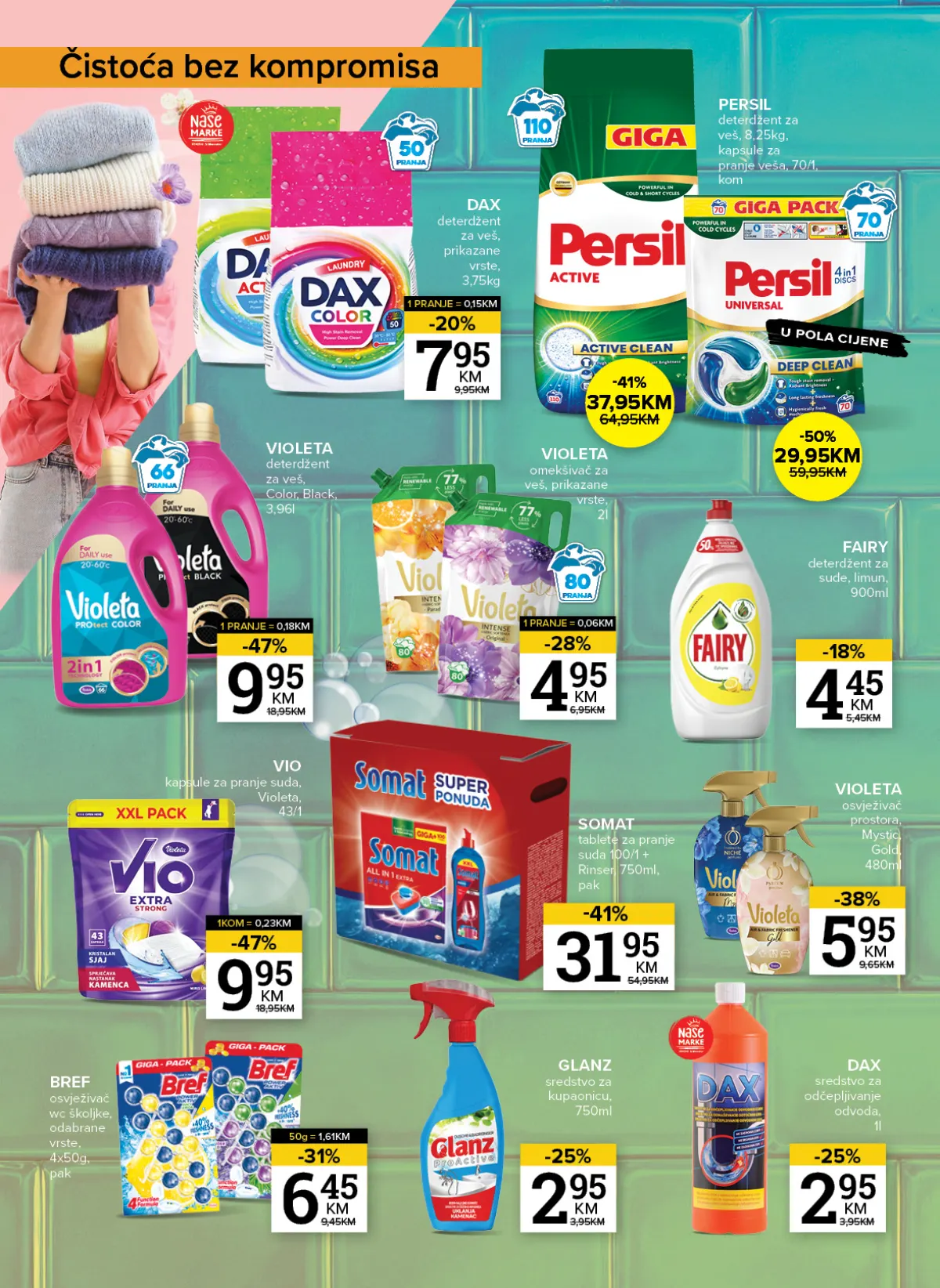 Konzum i Mercator deterdženti, sredstva za pranje i čišćenje