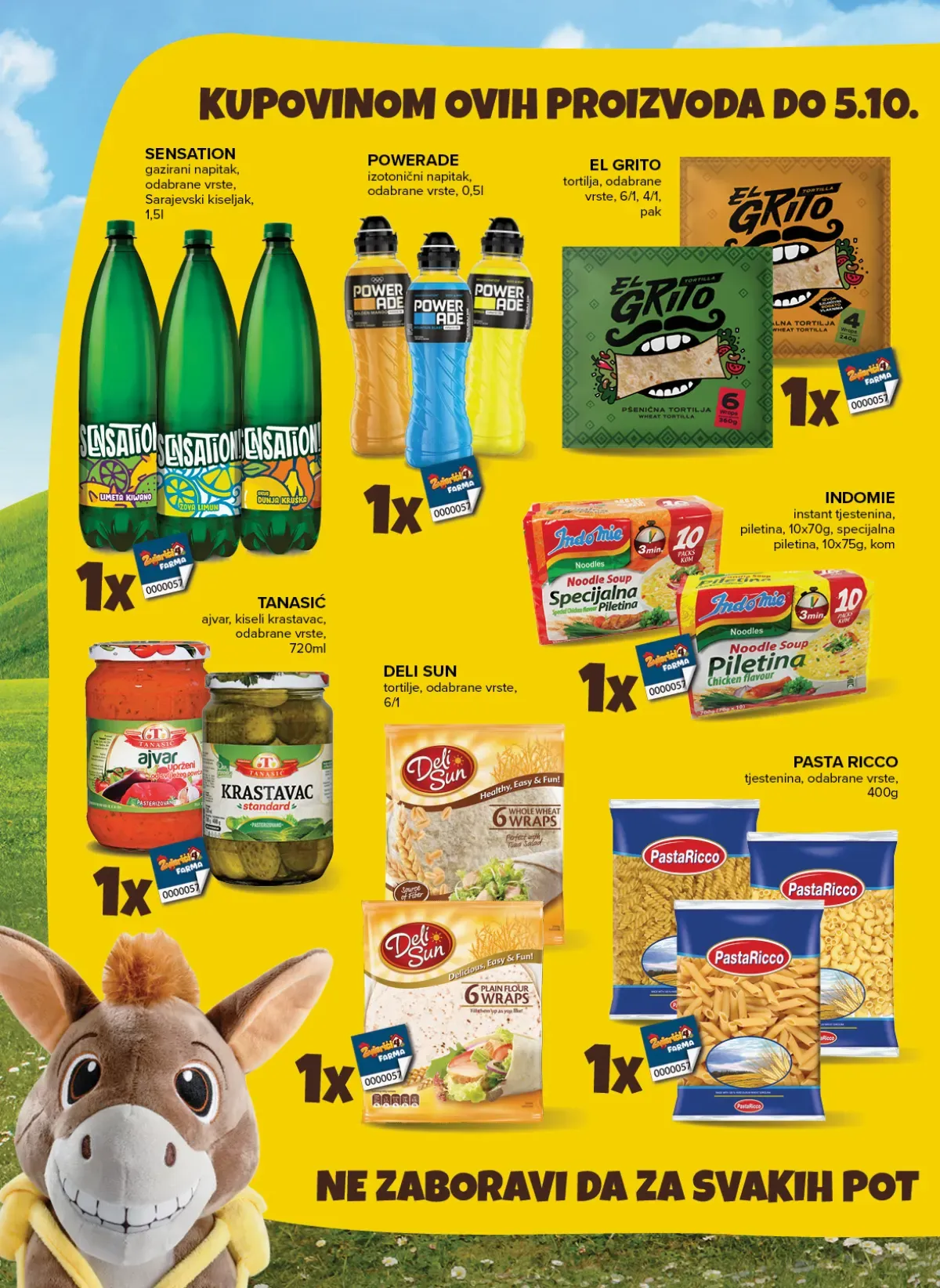 Konzum i Mercator dodatne naljepnice – Sensation, Powerade, El Grito i Pasta Rico