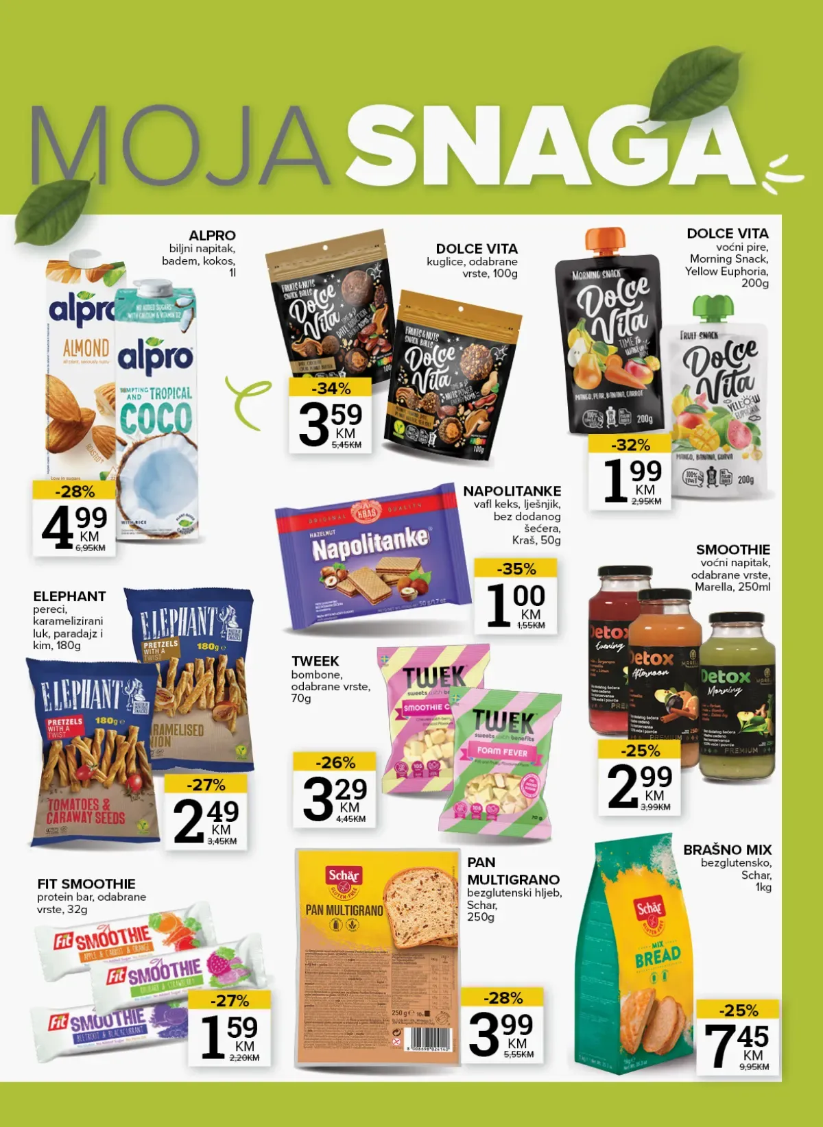 Konzum i Mercator zdrava hrana – Alpro, Dolce Vita, Elephant i Schär