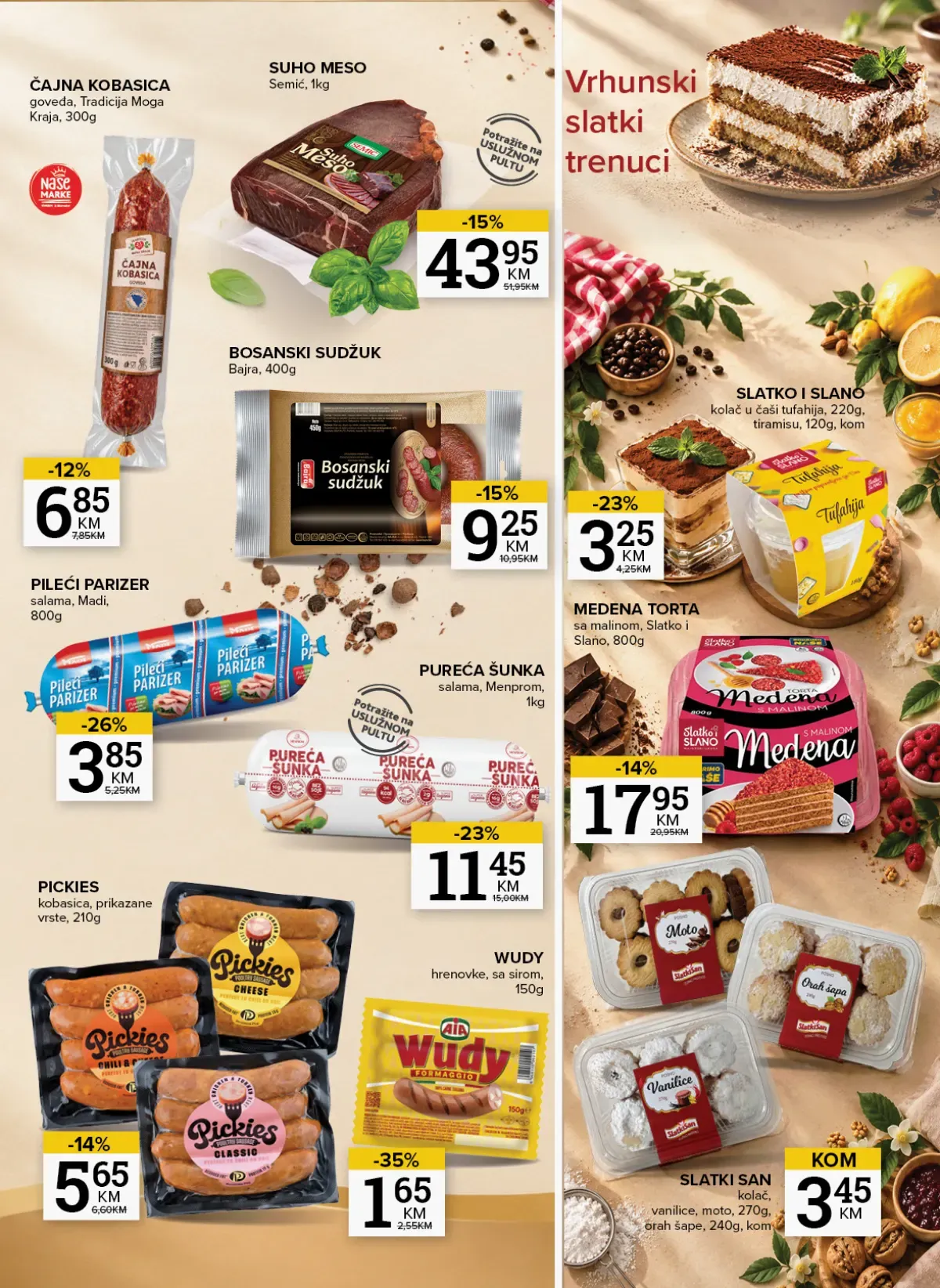 Konzum i Mercator suhomesnati proizvodi i slatki program