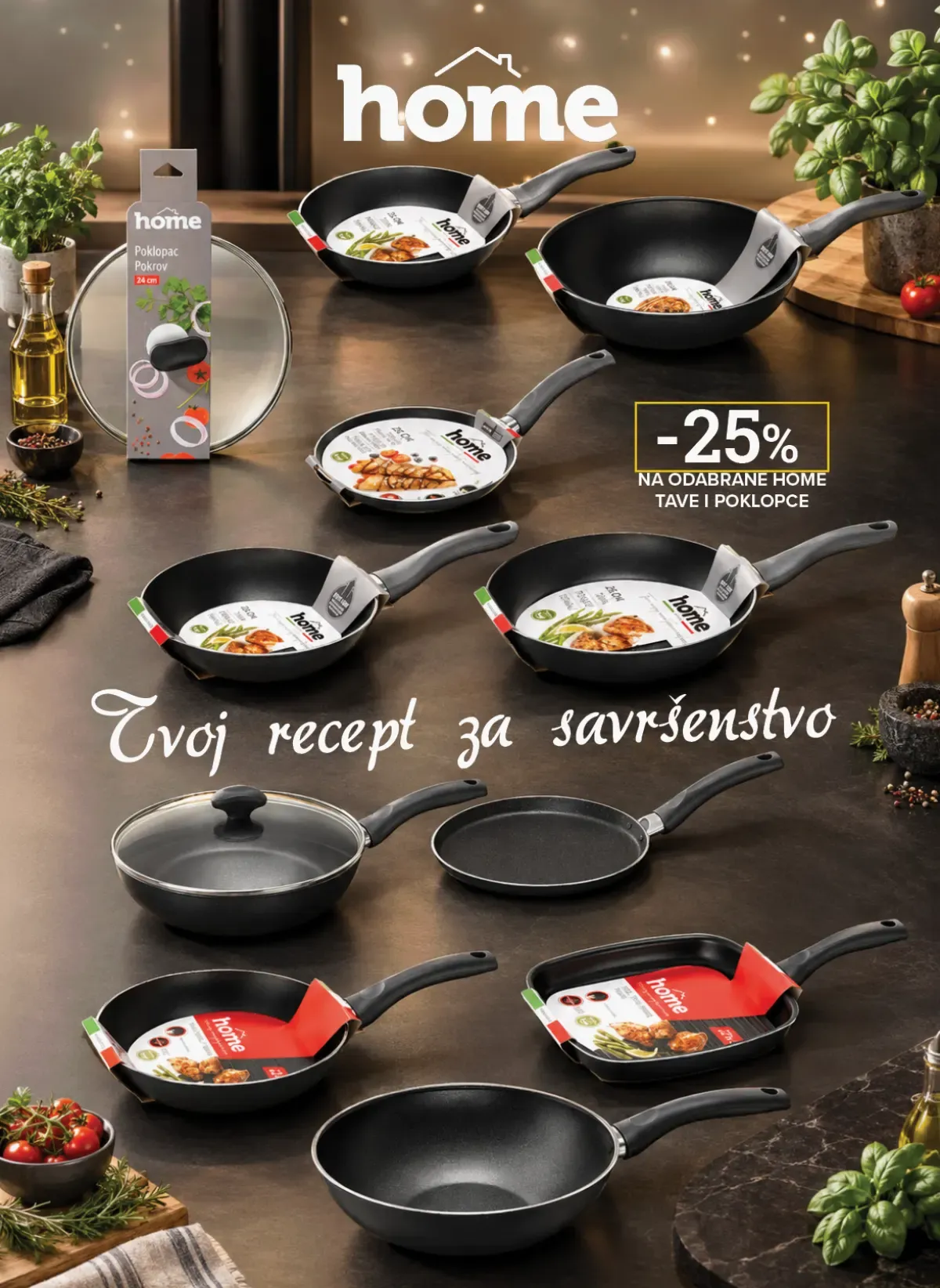 Konzum i Mercator Home tave i poklopci sniženi 25 posto