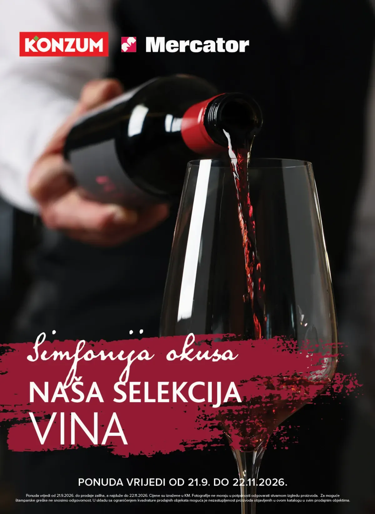 Konzum i Mercator Naša selekcija vina – domaća i svjetska vina u ponudi od 21.09. do 22.11.2026.