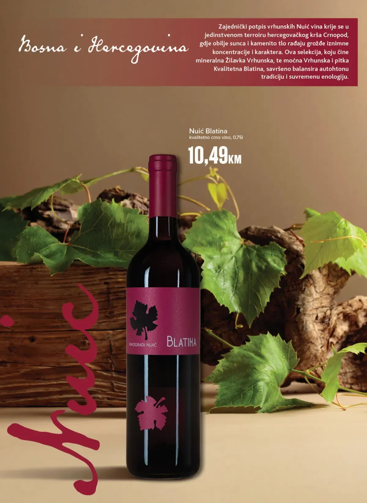 Konzum i Mercator katalog vina – Nuić Blatina 0,75 l za 10,49 KM