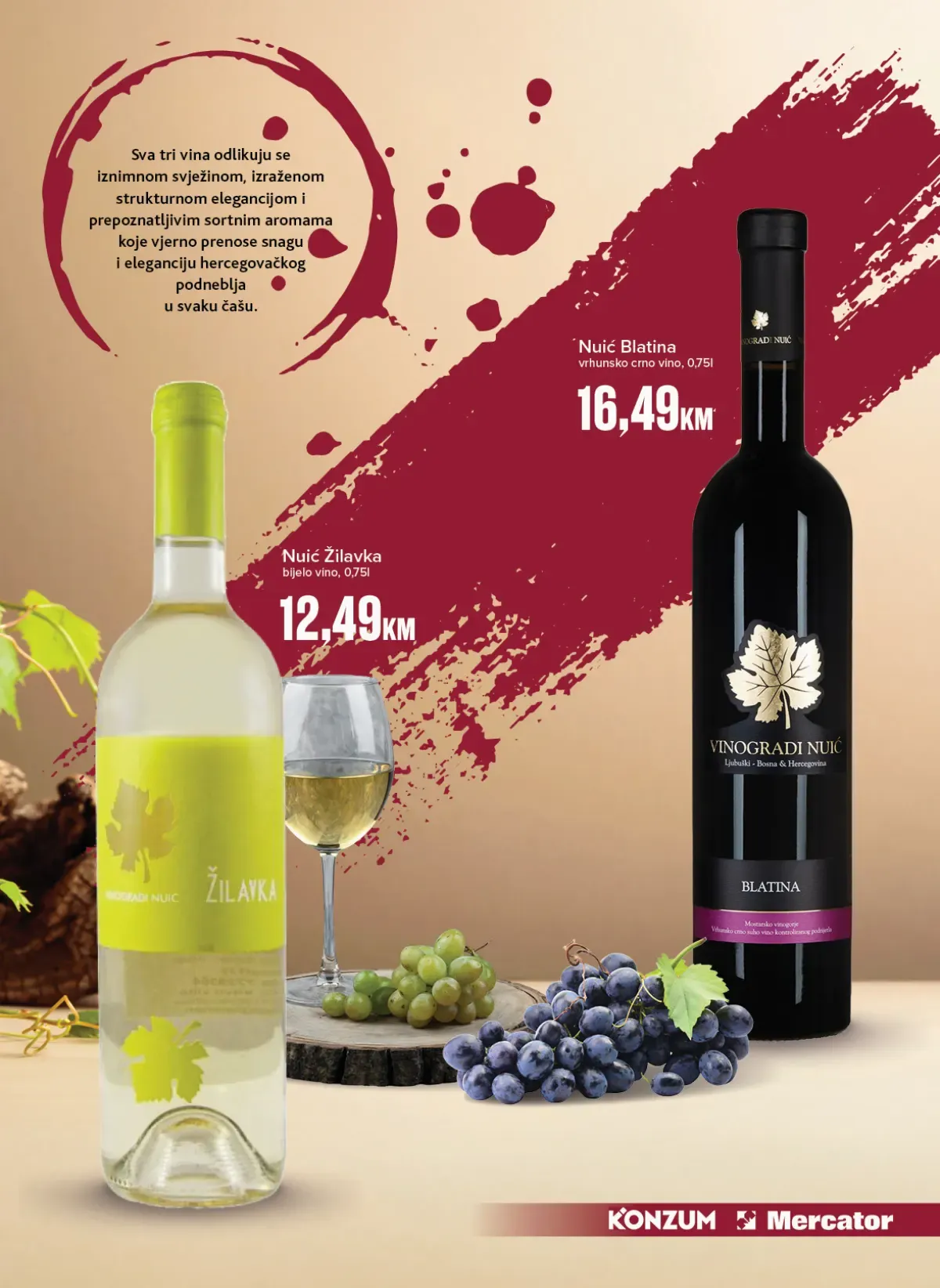 Konzum i Mercator katalog vina – Nuić Žilavka i Nuić Blatina