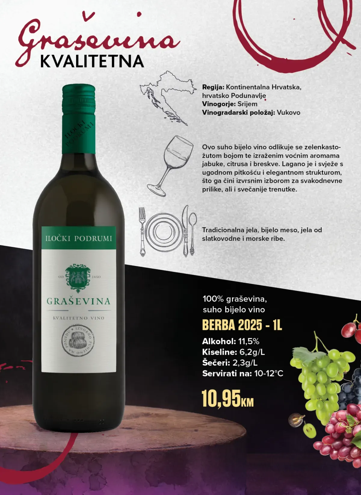 Iločki podrumi Graševina kvalitetna 1 l