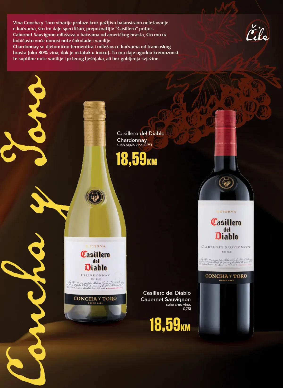 Casillero del Diablo Chardonnay i Cabernet Sauvignon