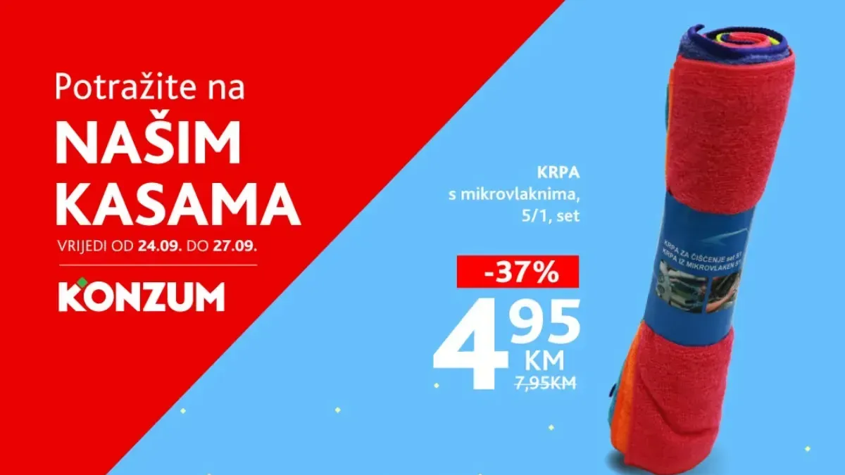 Konzum „Na našim kasama“: popusti do 48% od 24. do 27.09.2026.