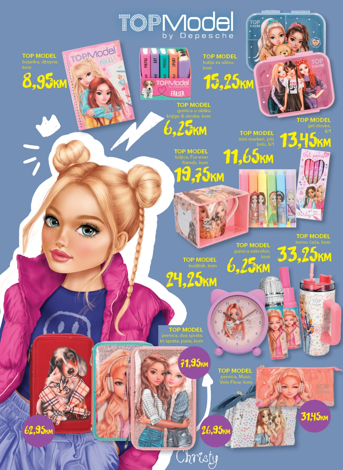 Konzum i Mercator školski katalog – Top Model pernice, bilježnice, olovke, budilnici i termo čaše