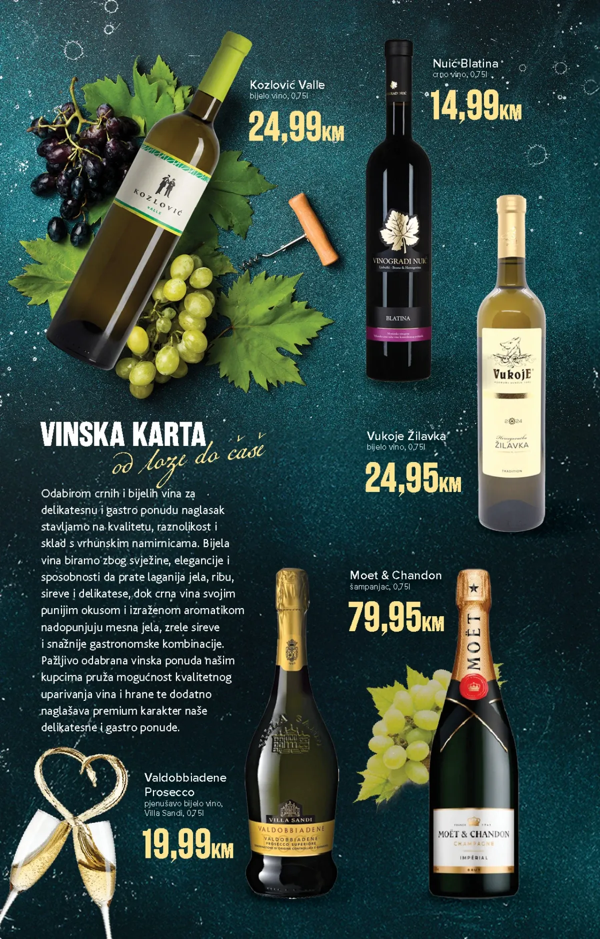 Crna, bijela i pjenušava vina po posebnim cijenama do 14.09.2026.
