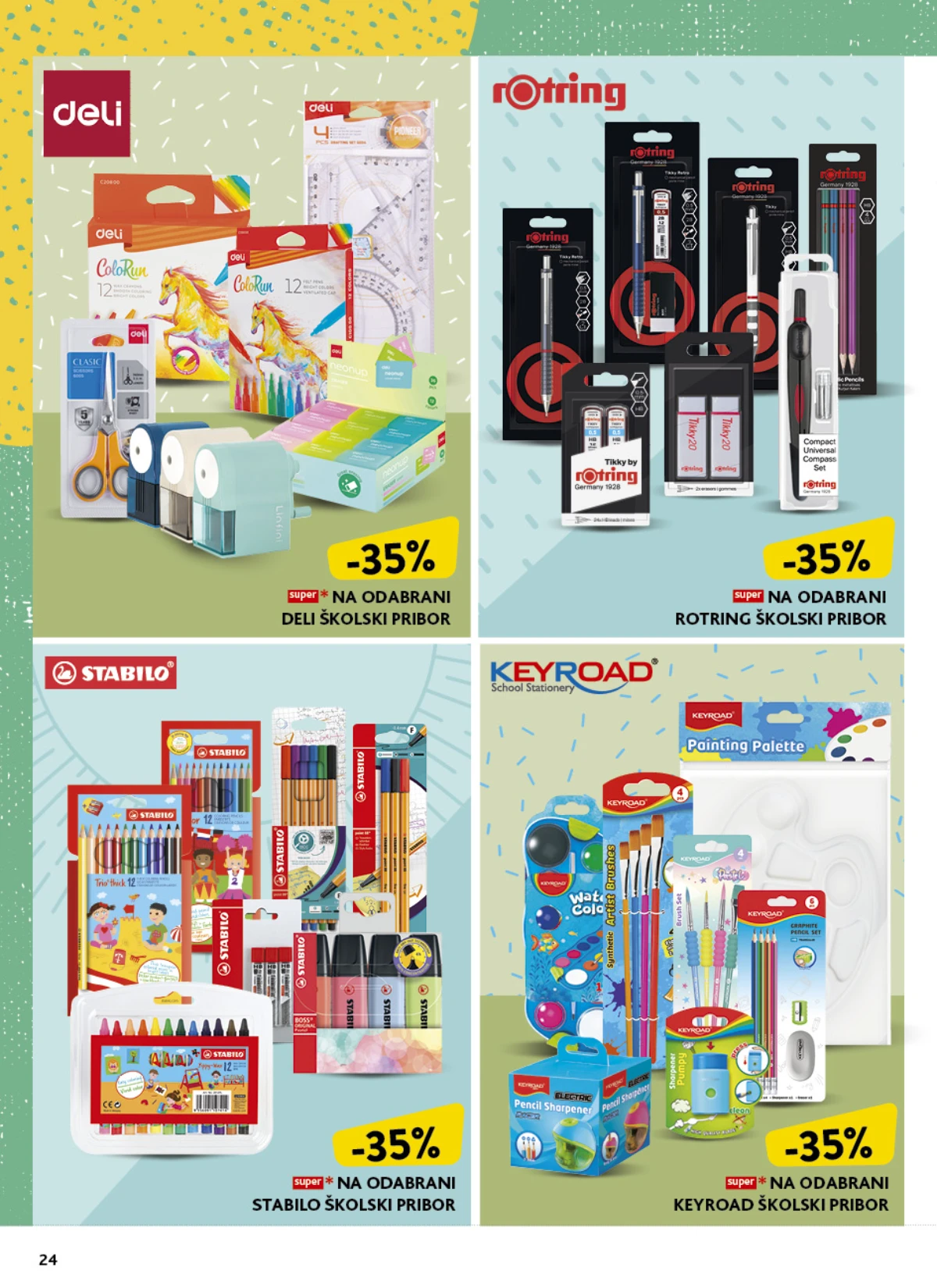 Konzum školski katalog strana 24 – Deli, Rotring, Stabilo i Keyroad školski pribor