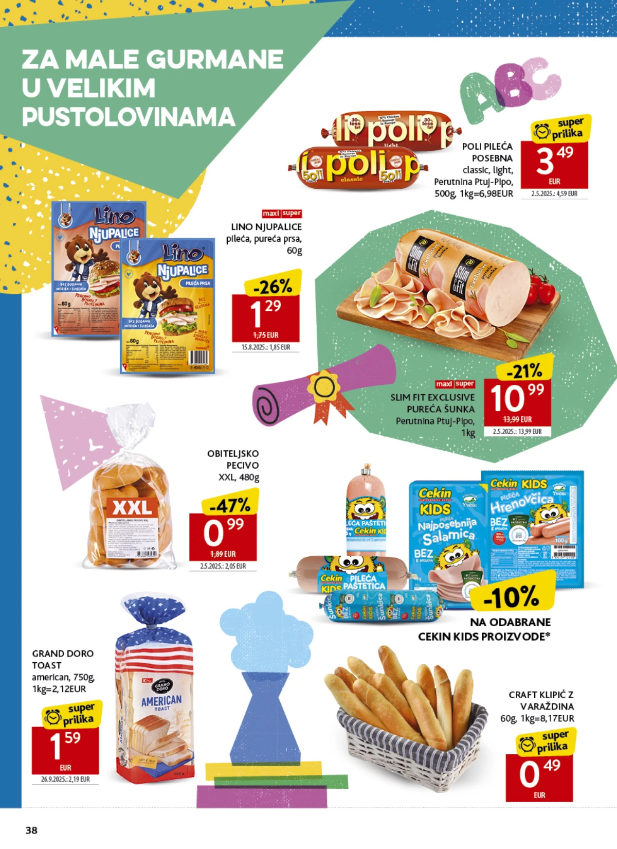 Konzum katalog strana 38 – Poli, Lino, Slim Fit, Cekin Kids i pekarski proizvodi