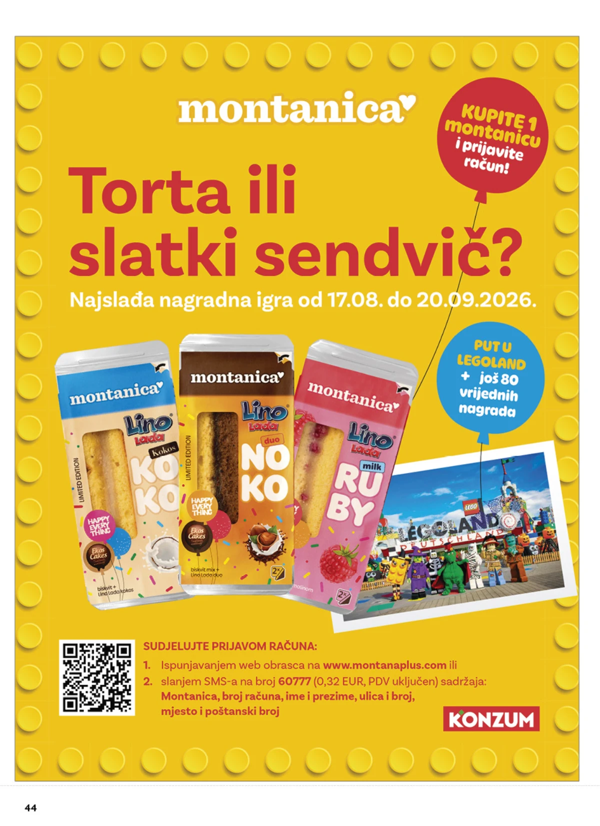Konzum katalog strana 44 – Montanica nagradna igra do 20.09.2026.