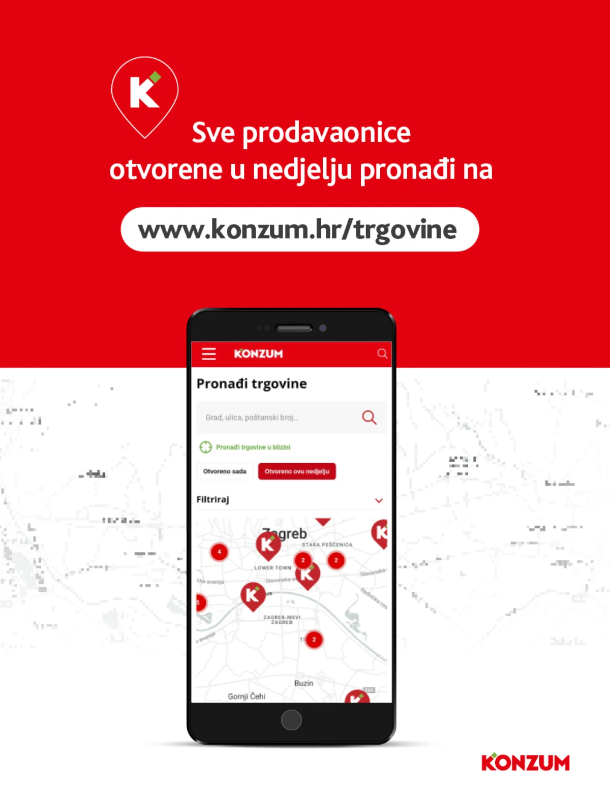 Konzum katalog strana 47 – informacije o Konzum prodavaonicama otvorenim nedjeljom