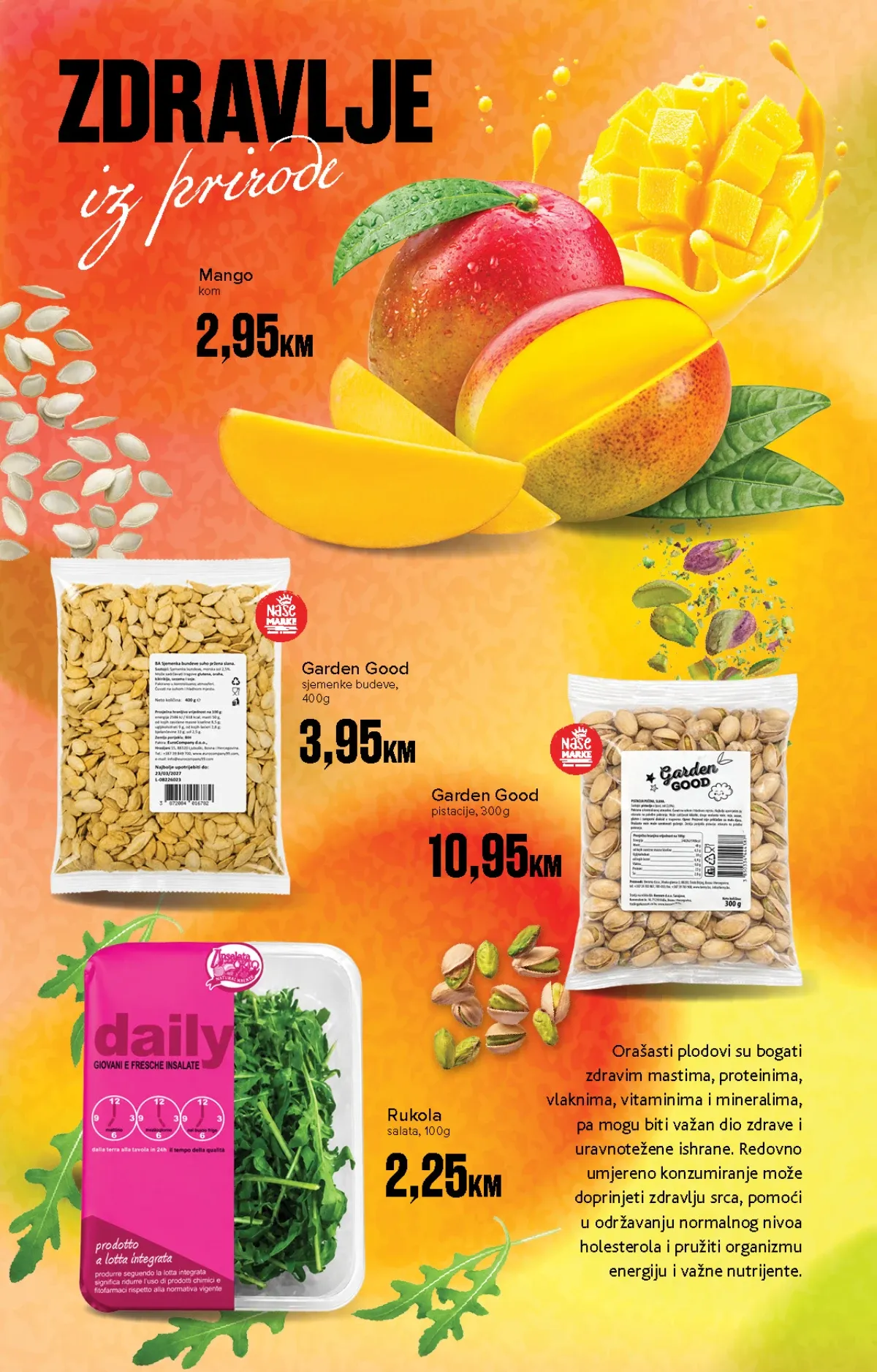 Konzum i Mercator premium katalog – mango, pistacije, rukola i sjemenke bundeve po akcijskim cijenama