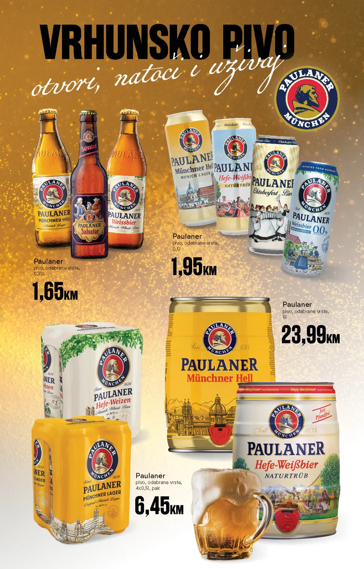 Konzum i Mercator premium katalog – Paulaner pivo u bocama, limenkama i pakovanjima