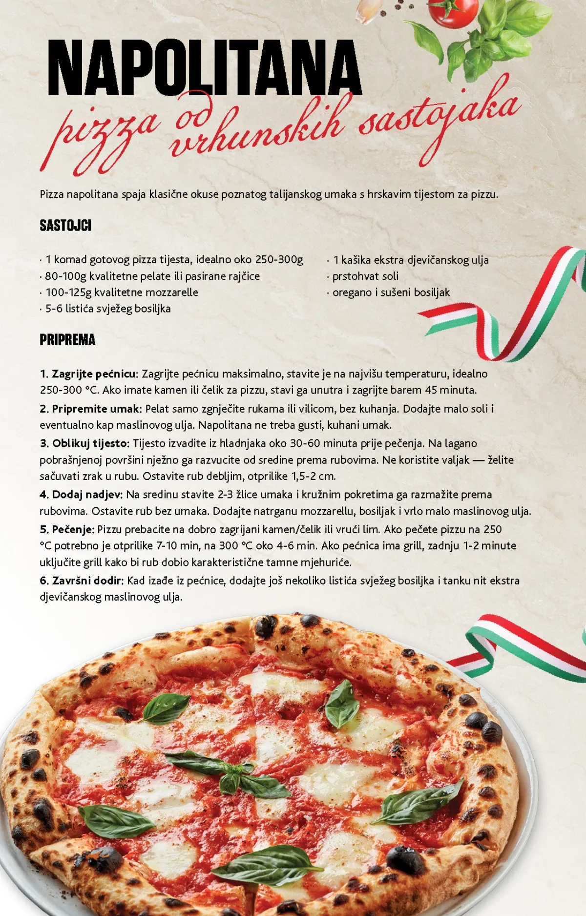 Konzum i Mercator premium katalog – recept za pripremu originalne pizze Napoletane