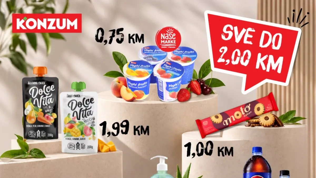 Konzum i Mercator: Sve do 2 KM – izdvojili proizvode koje možete kupiti po cijenama od 0,75 KM