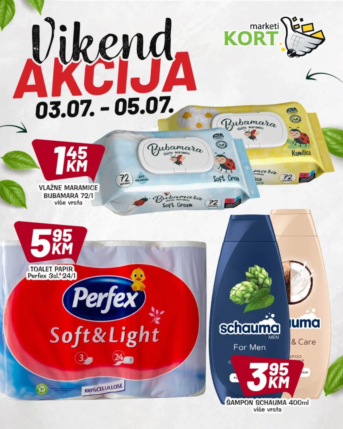 Kort Marketi vikend akcija – toalet papir, vlažne maramice i šamponi po akcijskim cijenama