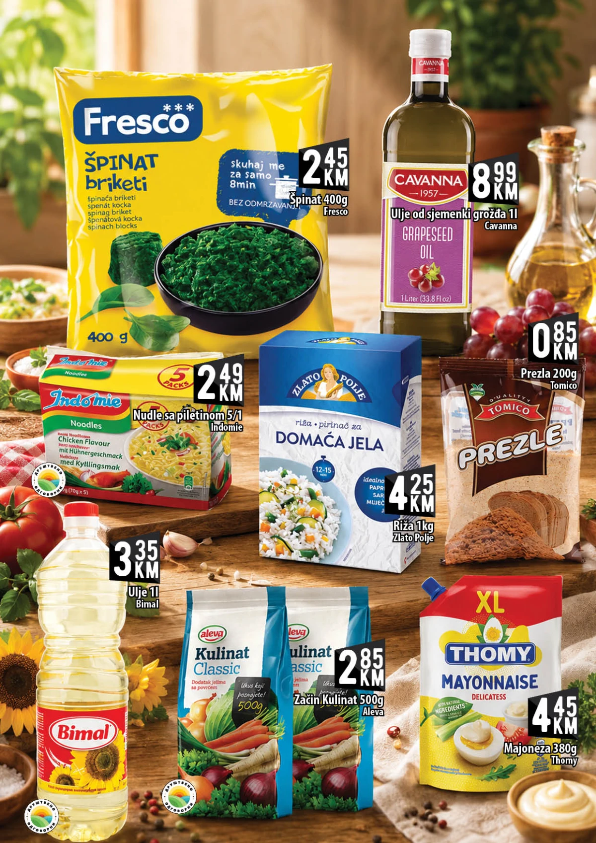 Kort akcija riža ulje majoneza i začini