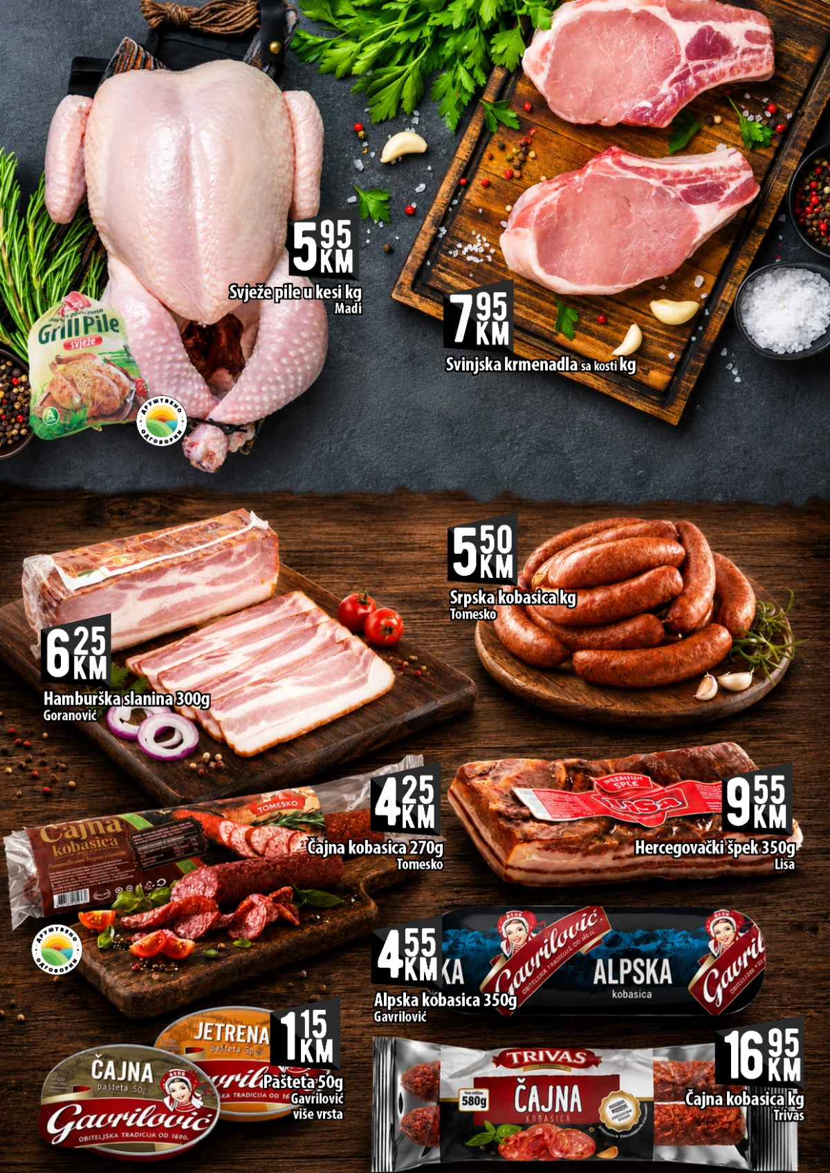 Kort Market akcija do 15.07.2026. – svježe pile, svinjska krmenadla i suhomesnati proizvodi po akcijskim cijenama