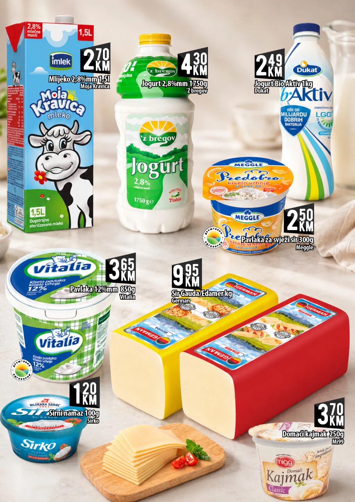 Kort Market akcija do 15.07.2026. – mlijeko, jogurt, sirevi i kajmak po akcijskim cijenama