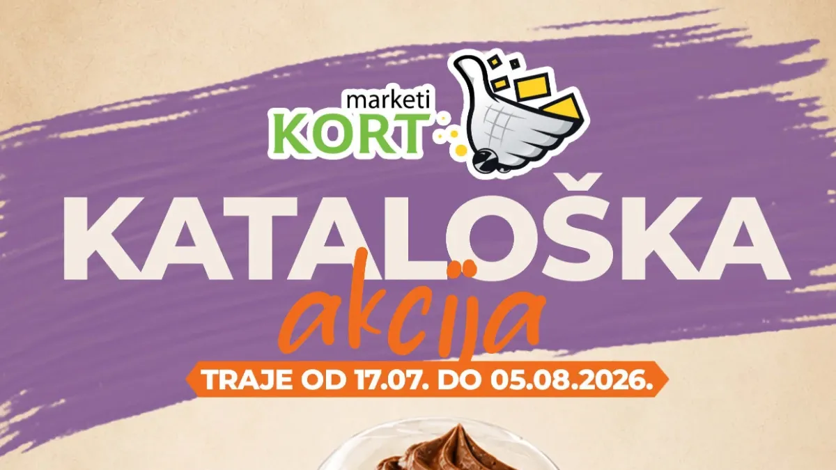 Kort Market katalog od 17.07. do 05.08.2026. – prehrana, pića, meso, sladoledi, kozmetika i proizvodi za domaćinstvo na akciji