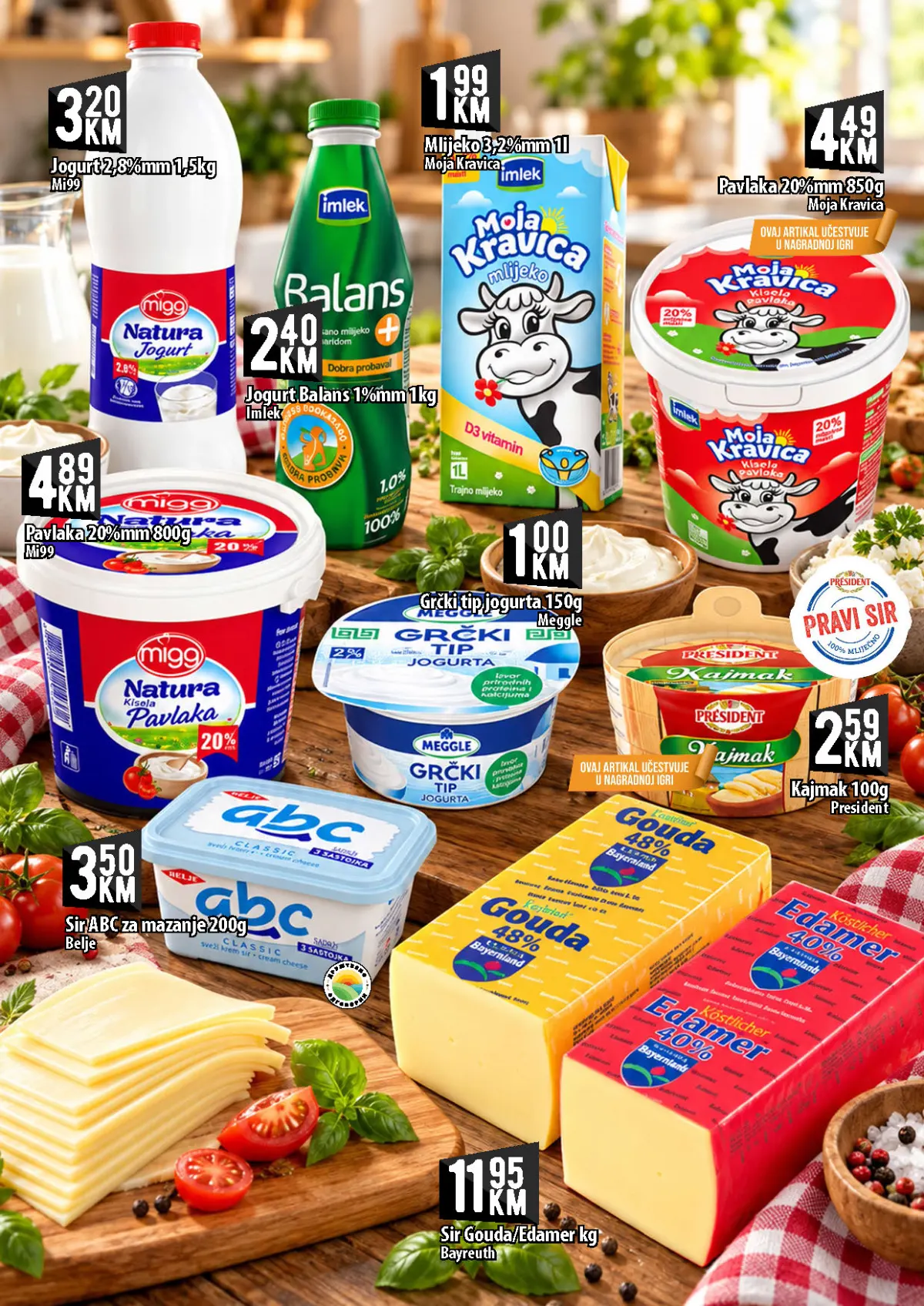 KORT katalog, stranica 4 – mlijeko Moja Kravica 1 l za 1,99 KM i jogurt Mi99 1,5 kg za 3,20 KM