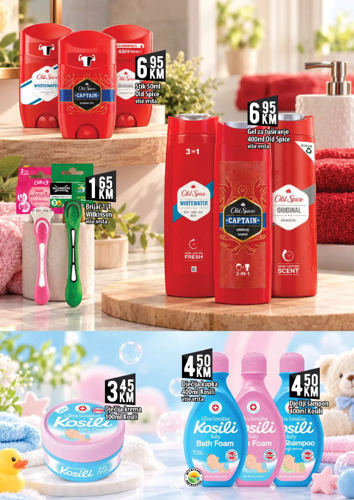 KORT katalog, stranica 16 – Old Spice stik 50 ml za 6,95 KM i dječiji šampon Kosili 400 ml za 4,50 KM