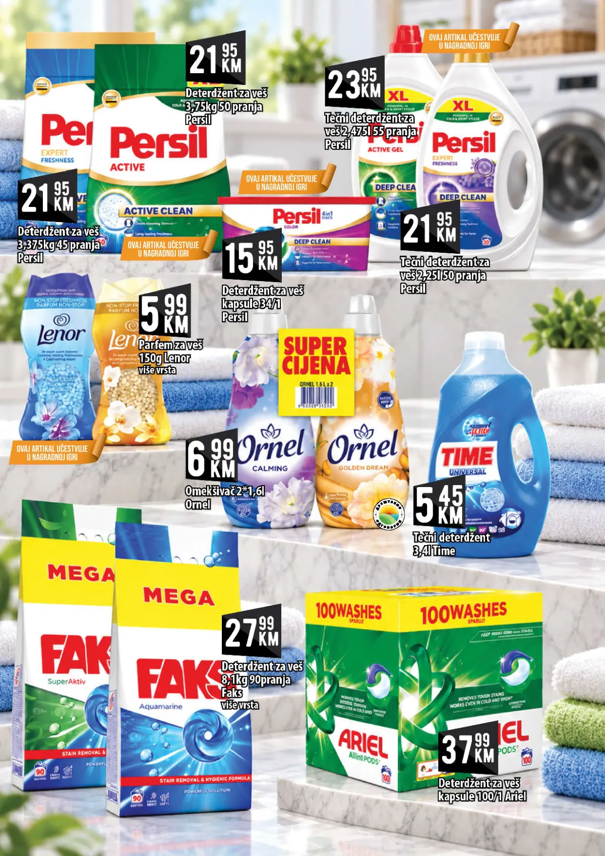 KORT katalog, stranica 18 – Persil deterdžent 3,75 kg za 21,95 KM i Faks deterdžent 8,1 kg za 27,99 KM