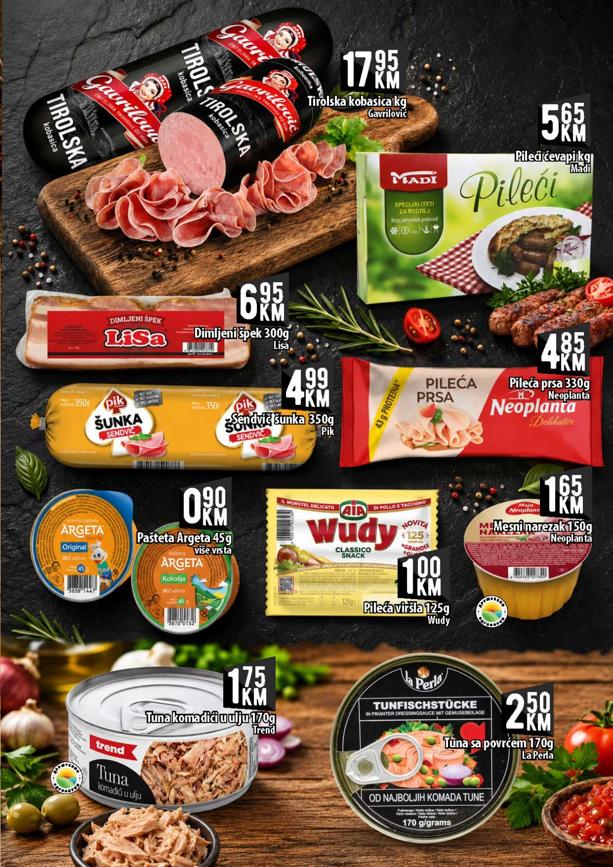 KORT katalog do 26.08.2026. – pileći ćevapi, šunka, pašteta, tuna i mesne prerađevine
