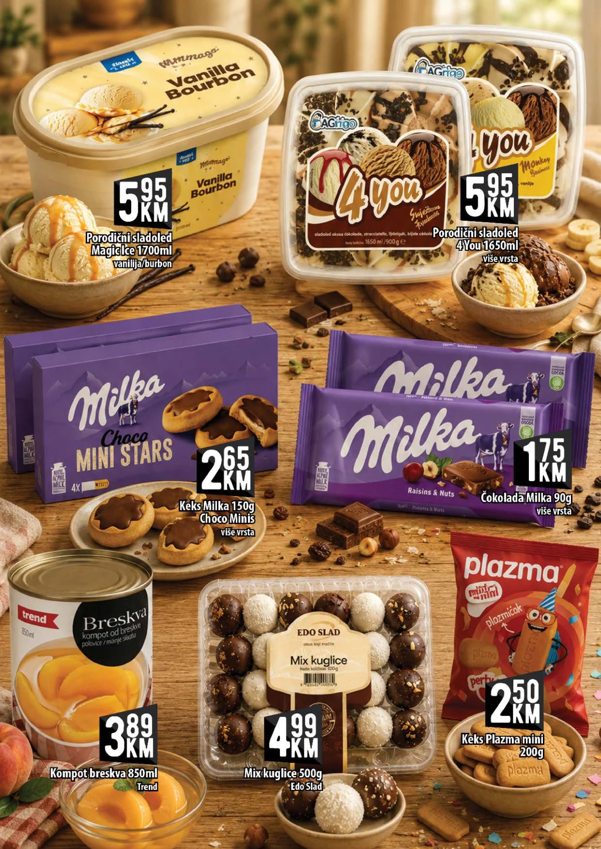 KORT katalog do 26.08.2026. – sladoledi, Milka, Plazma i slatkiši