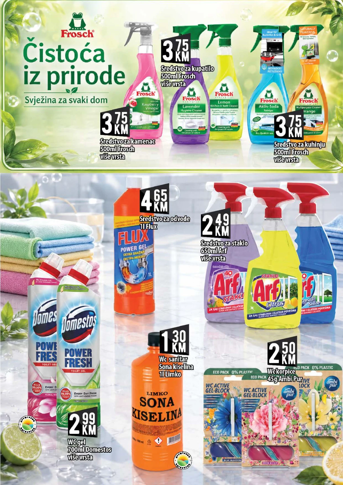 KORT katalog do 26.08.2026. – Frosch, Domestos, Arf i sredstva za čišćenje