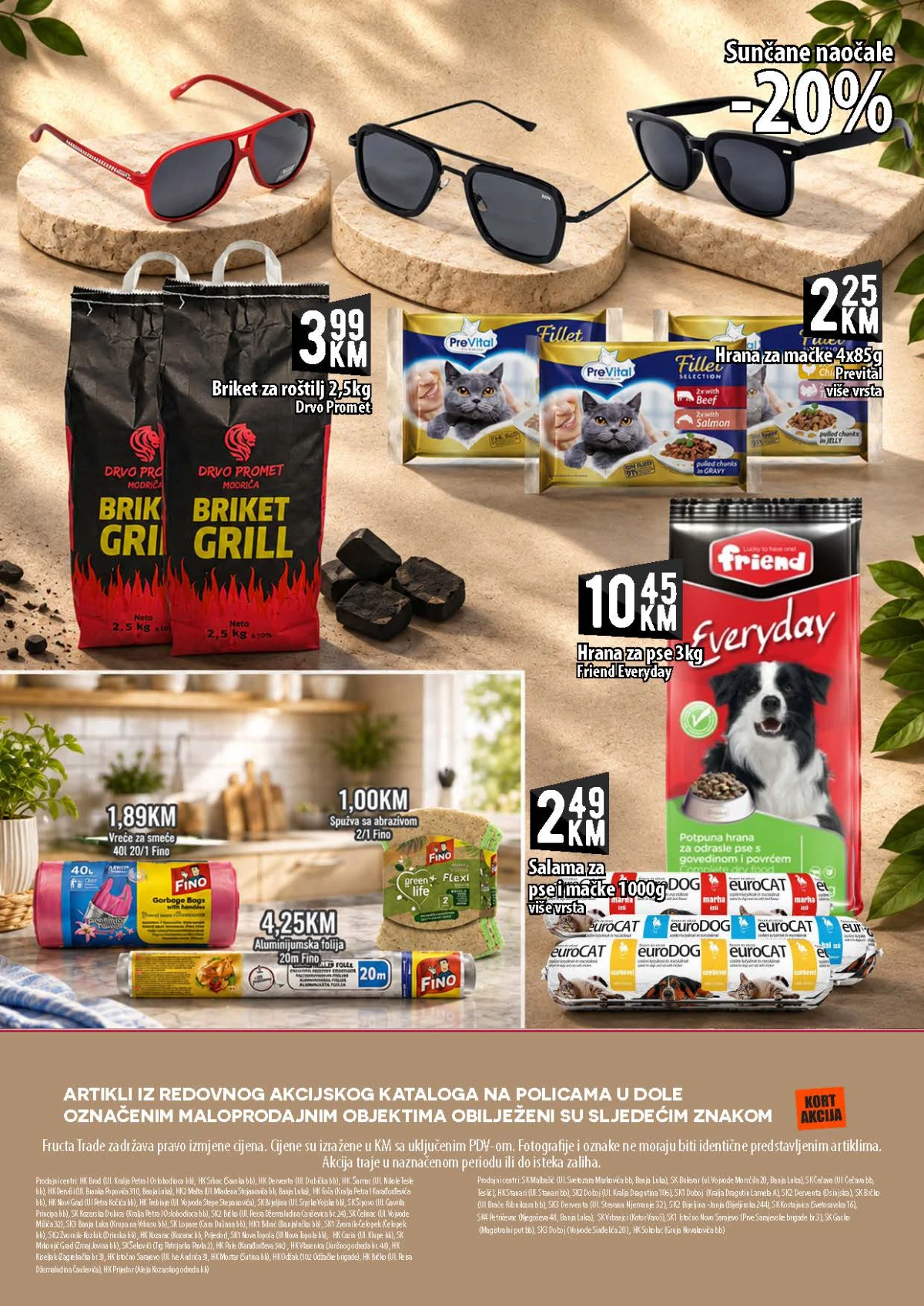 KORT katalog do 26.08.2026. – briket za roštilj, sunčane naočale i hrana za kućne ljubimce