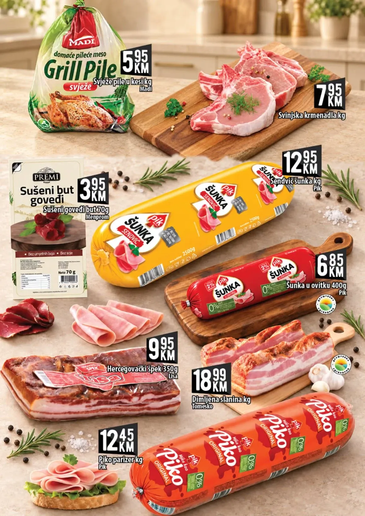 KORT katalog – Grill pile Madi, svinjska krmenadla, suhomesnati proizvodi i šunke