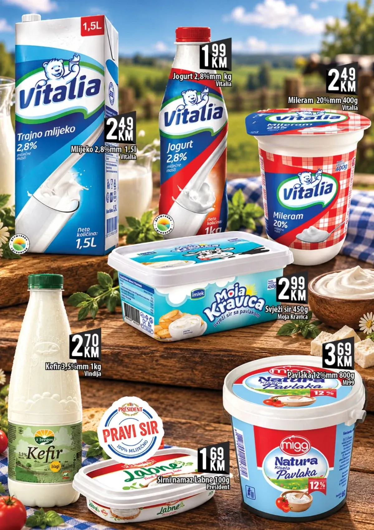KORT katalog – Vitalia mlijeko, jogurt, mileram, kefir, sir i pavlaka
