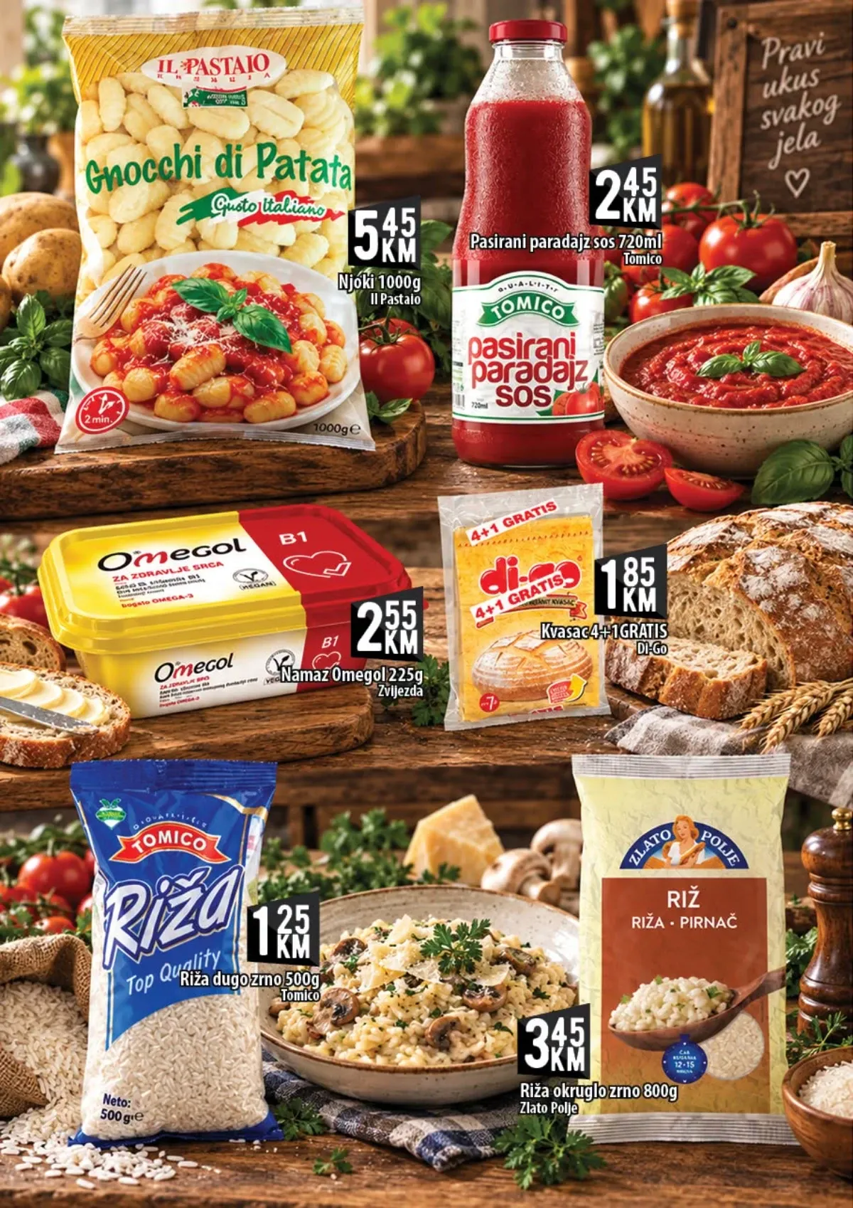 KORT katalog – njoke, paradajz sos, margarin, kvasac i riža