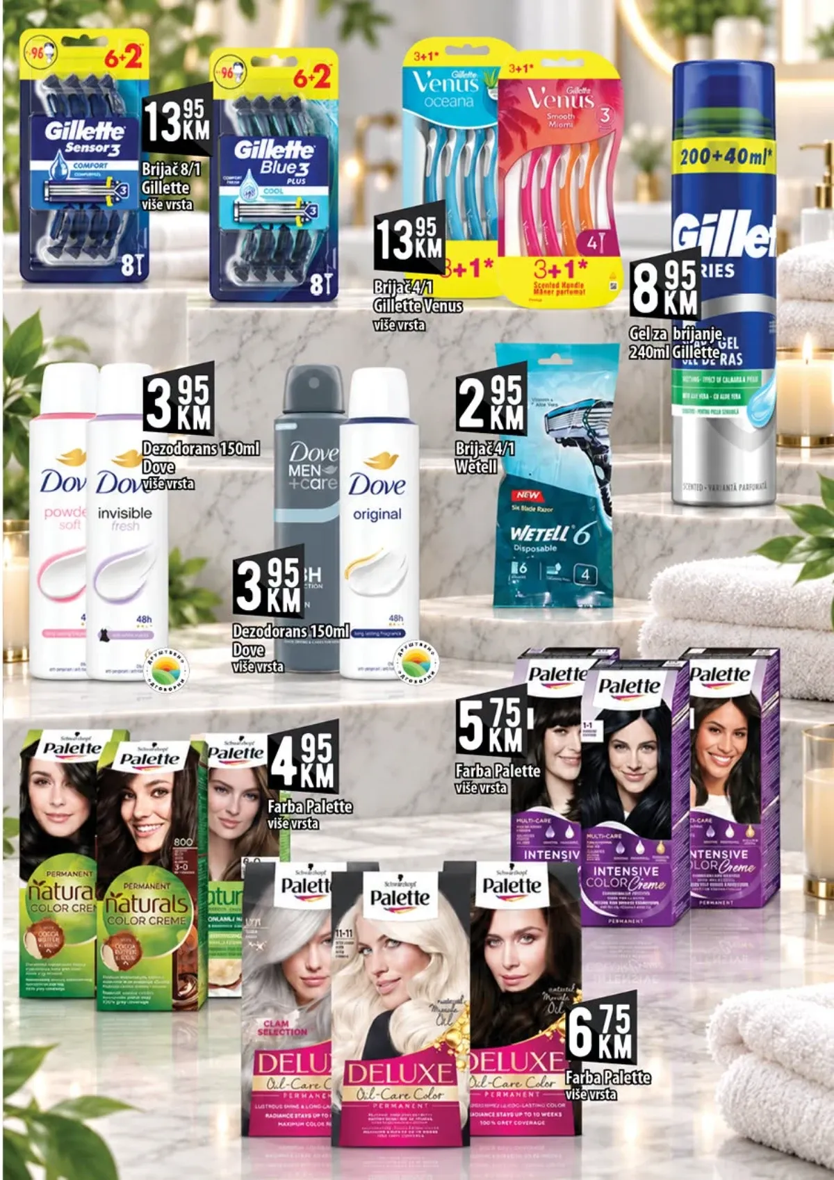 KORT katalog – Gillette, Dove, Palette i proizvodi za njegu