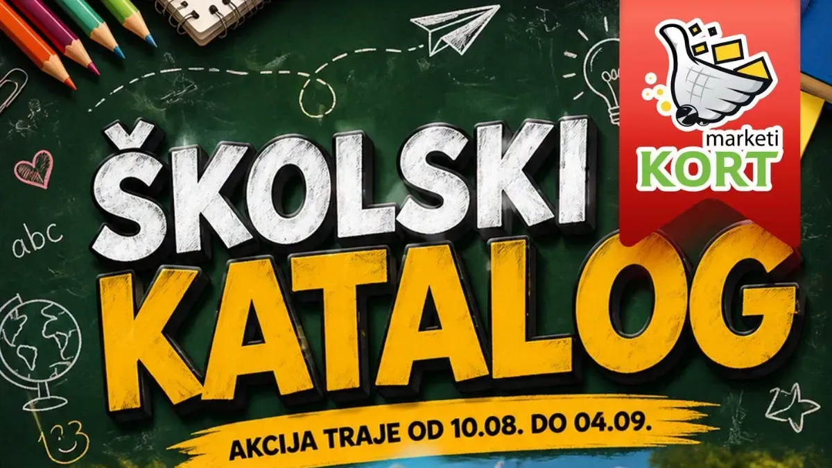 KORT školski katalog do 04.09.2026. – ruksaci, pernice, sveske, olovke, bojice i školski pribor po akcijskim cijenama