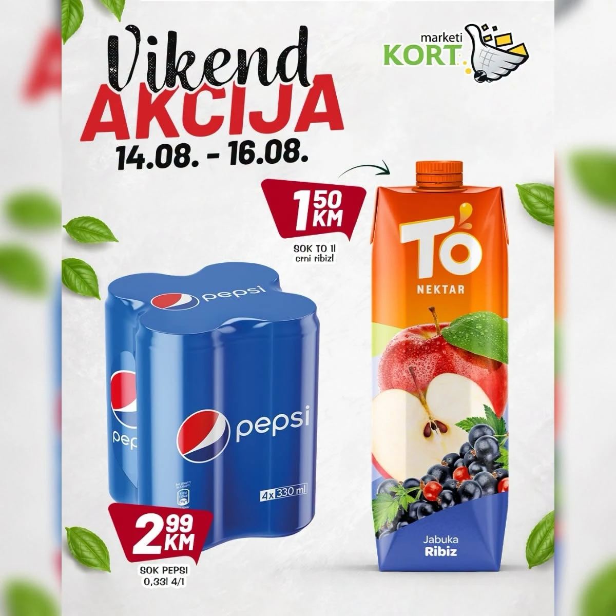KORT vikend akcija do 16.08.2026. – breskve, nektarine i bijelo grožđe