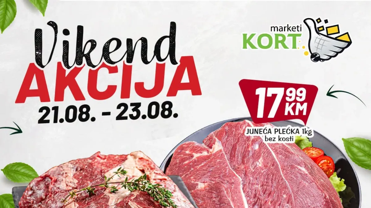 KORT vikend akcija od 21.08. do 23.08.2026. – cijene već od 0,89 KM