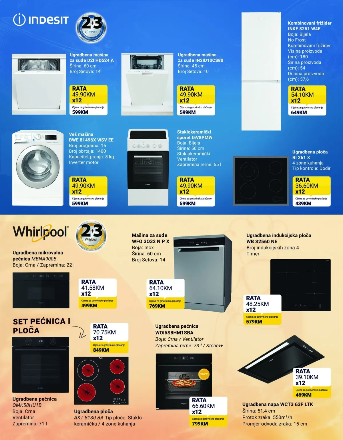 KupiTehniku septembarski katalog 2026, stranica 3 – Indesit i Whirlpool mašine, frižideri, šporeti, pećnice i ploče