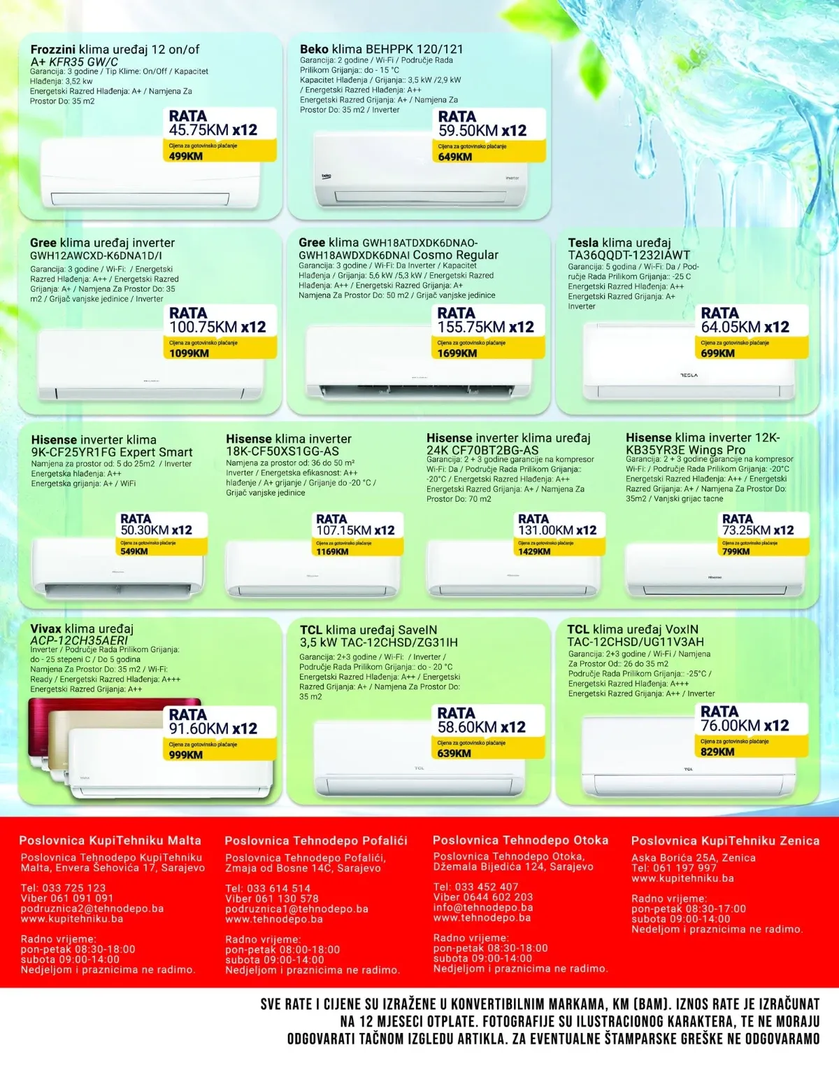 KupiTehniku septembarski katalog 2026, stranica 8 – Frozzini, Beko, Gree, Tesla, Hisense, Vivax i TCL klima-uređaji