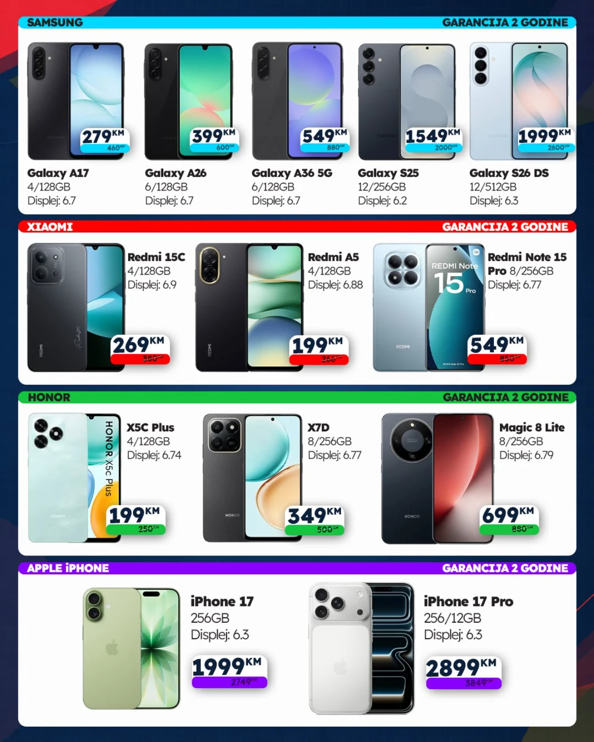 KupiTehniku.ba Back to School ponuda mobitela – Samsung Galaxy, Xiaomi Redmi, Honor i Apple iPhone modeli po sniženim cijenama