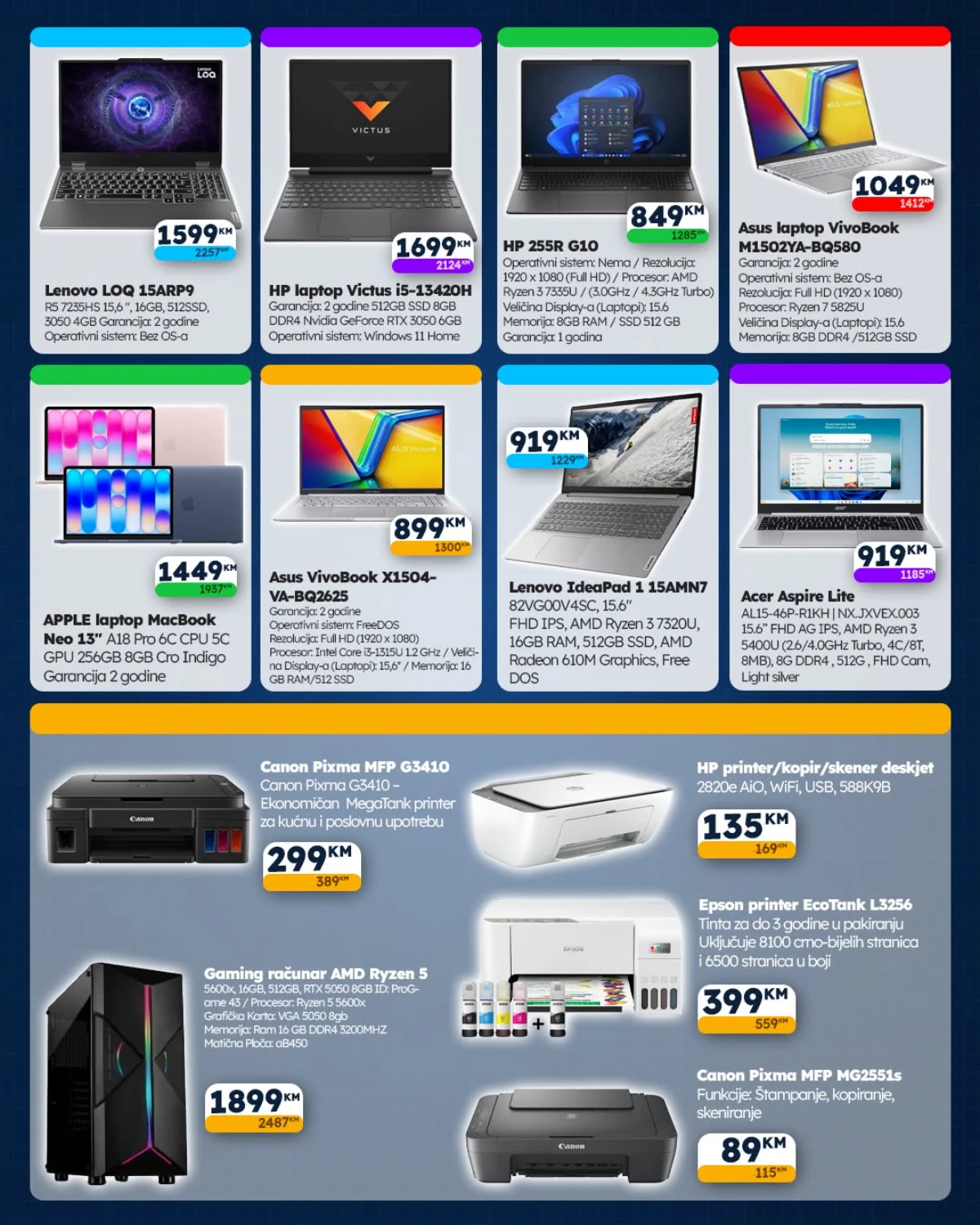 KupiTehniku.ba Back to School akcija – Lenovo, HP, Asus, Acer i Apple laptopi, gaming računari i printeri po akcijskim cijenama