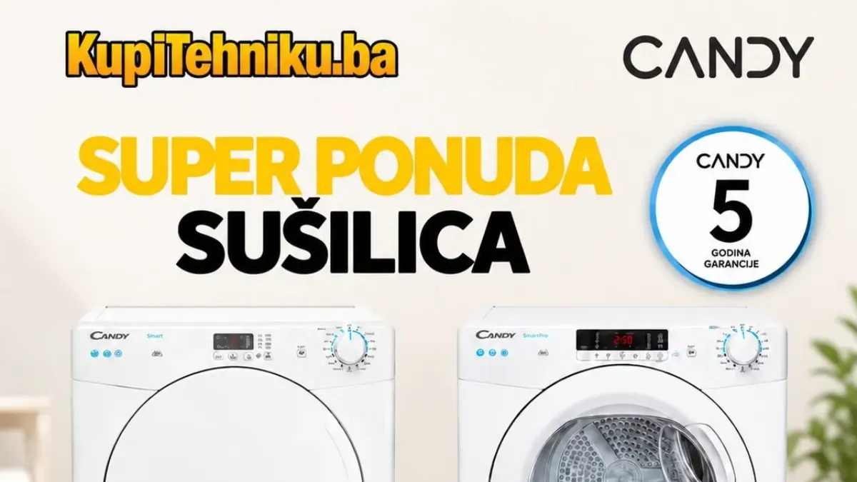 KupiTehniku SUPER ponuda sušilica – Candy, Indesit i Whirlpool modeli od 499 KM uz besplatnu dostavu