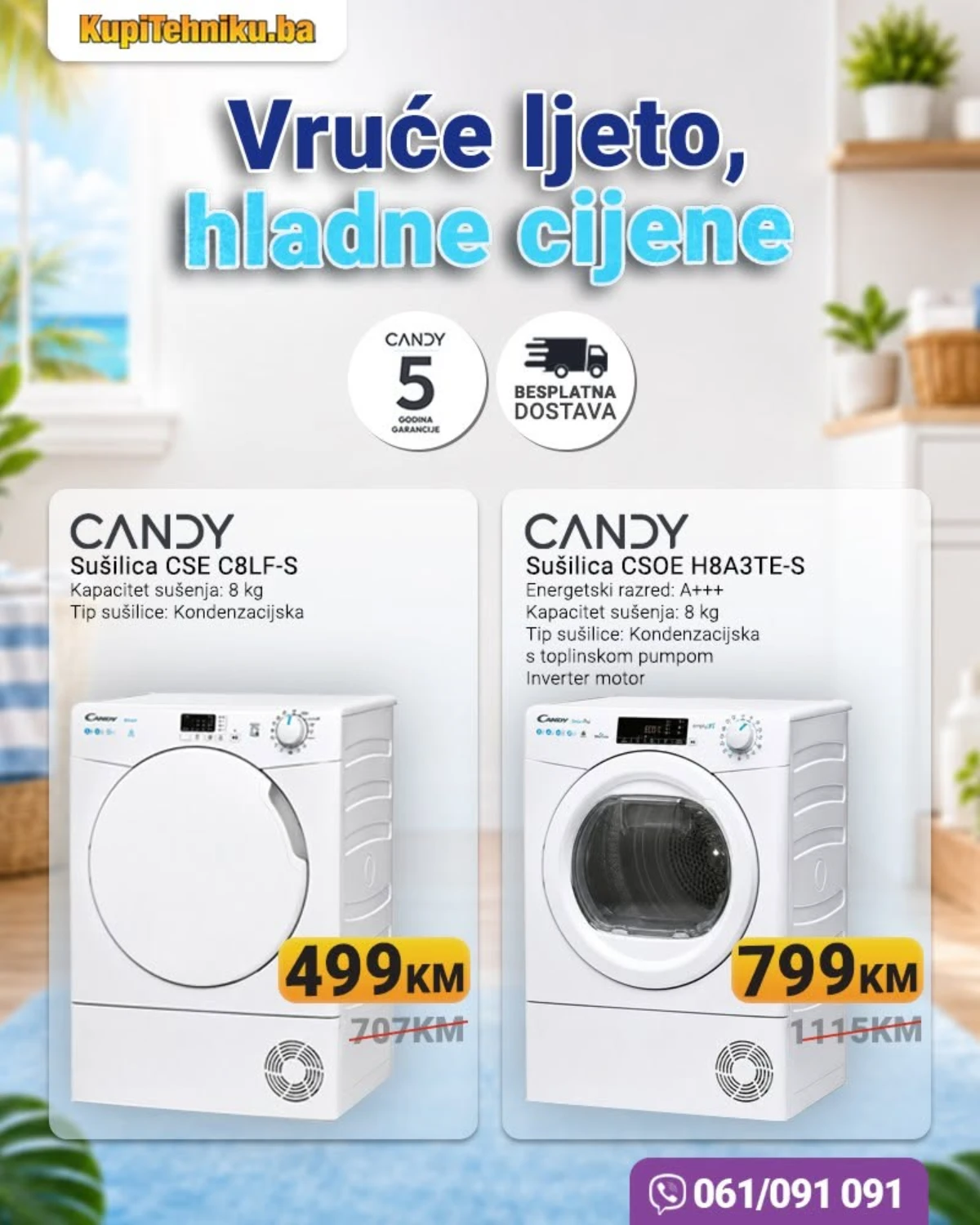 Candy sušilice za veš u KupiTehniku akciji već od 499 KM