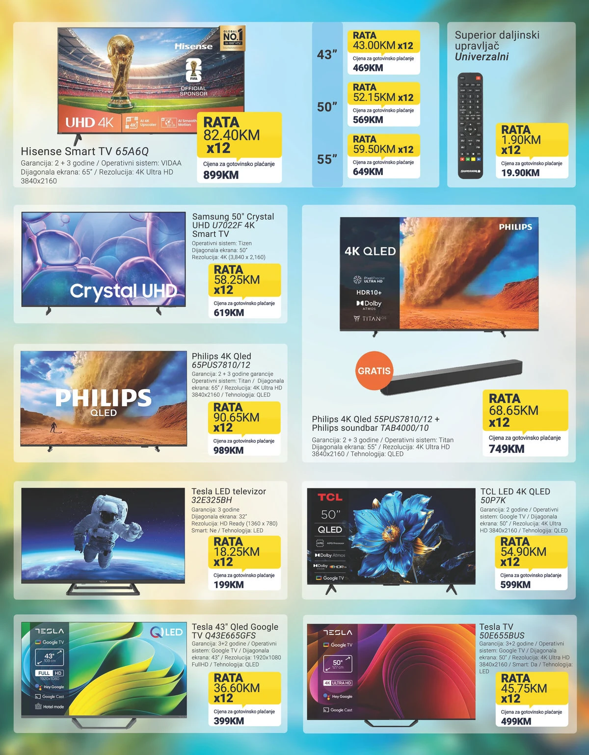 Tehnodepo katalog stranica 2 – televizori Hisense, Samsung, Philips, TCL i Tesla