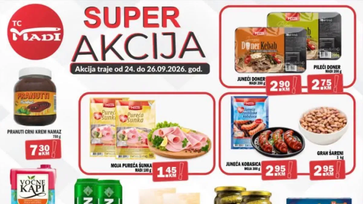 MADI super akcija od 24. do 26.09.2026. – pogledajte ponudu